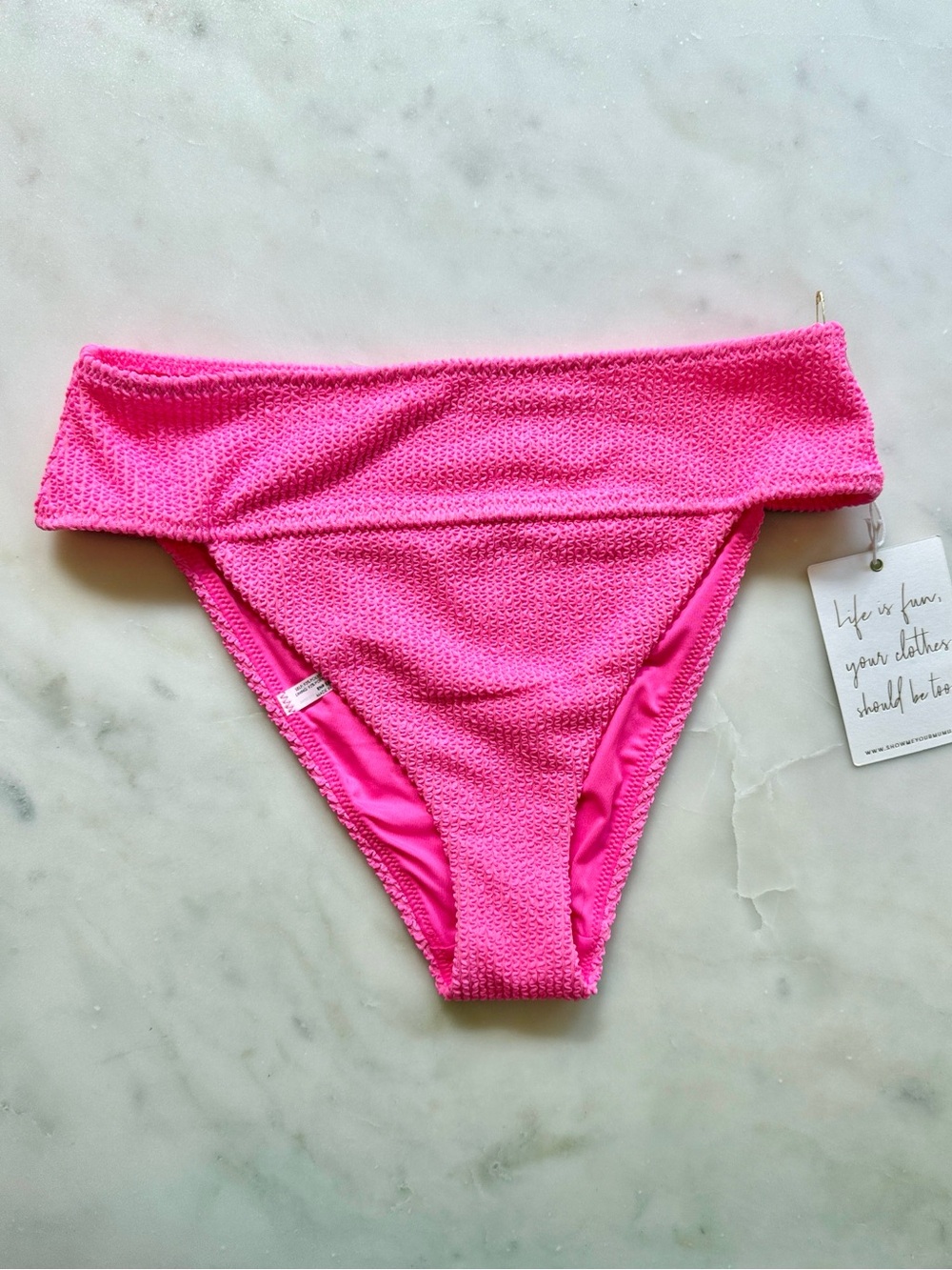 Show Me Your Mumu Ultra Pink Scrunch Bikini Bottom